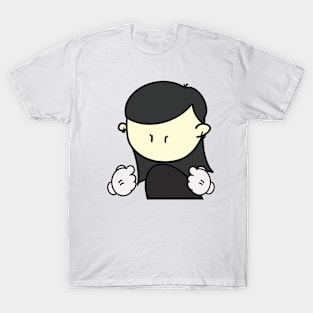 Minimal cartoon ordinary woman, plain cute design T-Shirt